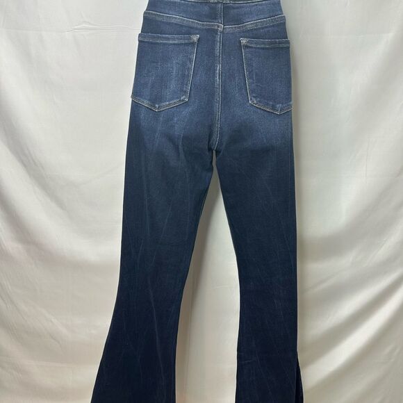 KanCan Signature High Rise Curvy Blue Raw Hem Flare Wide Leg Jeans Size 30 - Picture 4 of 8